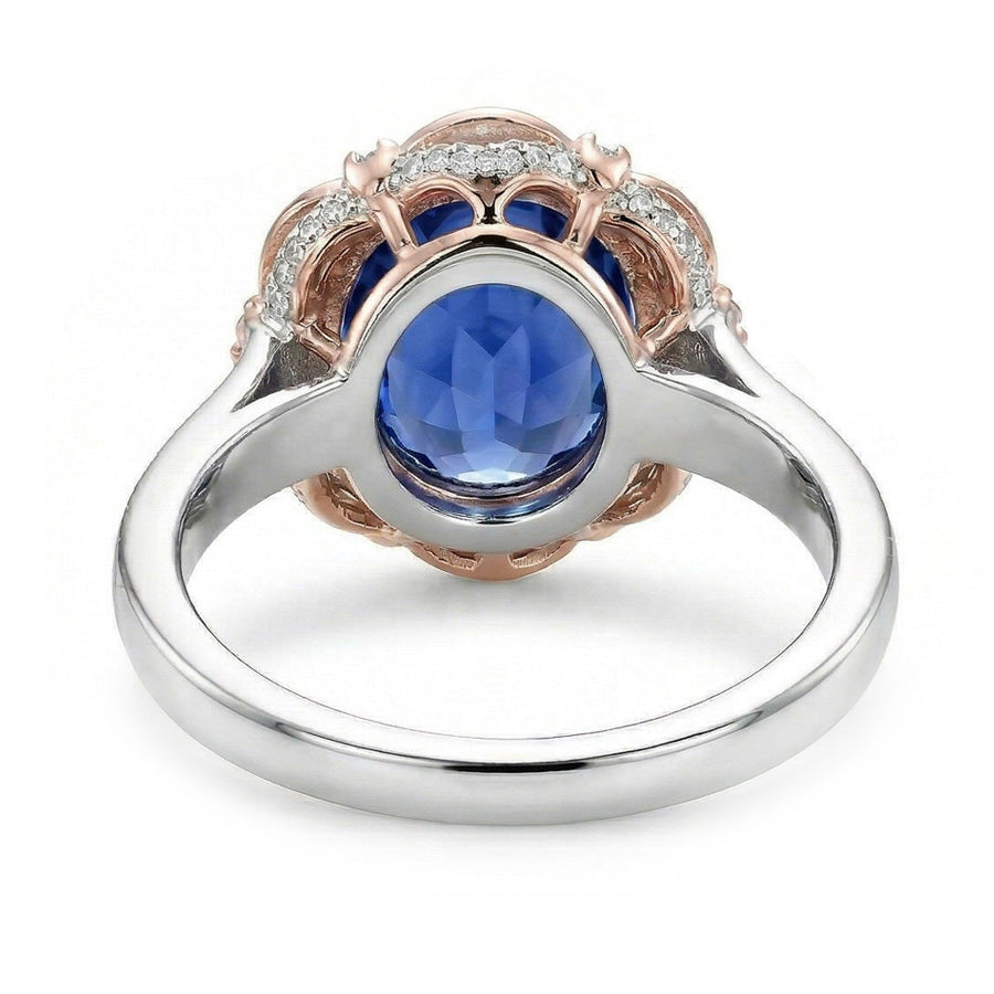 Natural Real ( Not Lab Grown )  7 Carat Two Tone Sapphire Ring