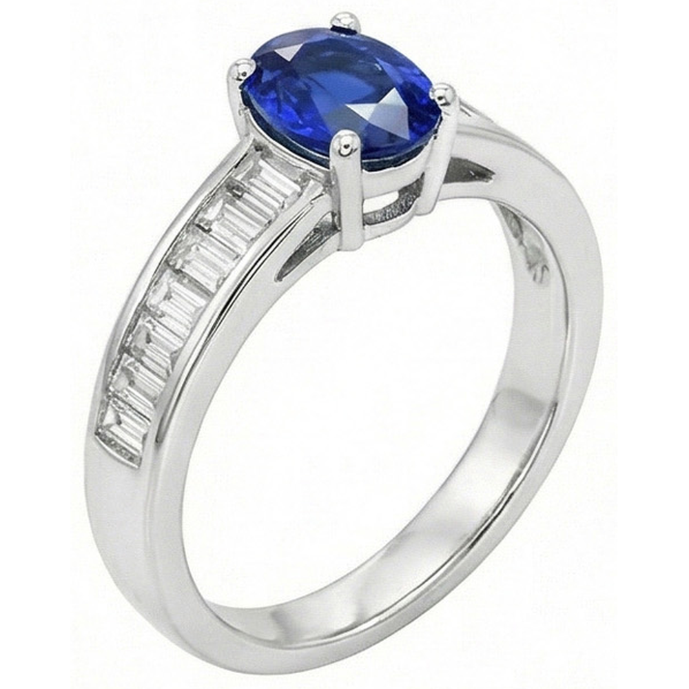 Natural Real ( Not Lab Grown )  8 Carat Sapphire Engagement Ring With Accents