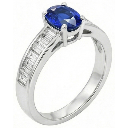 Natural Real ( Not Lab Grown )  8 Carat Sapphire Engagement Ring With Accents