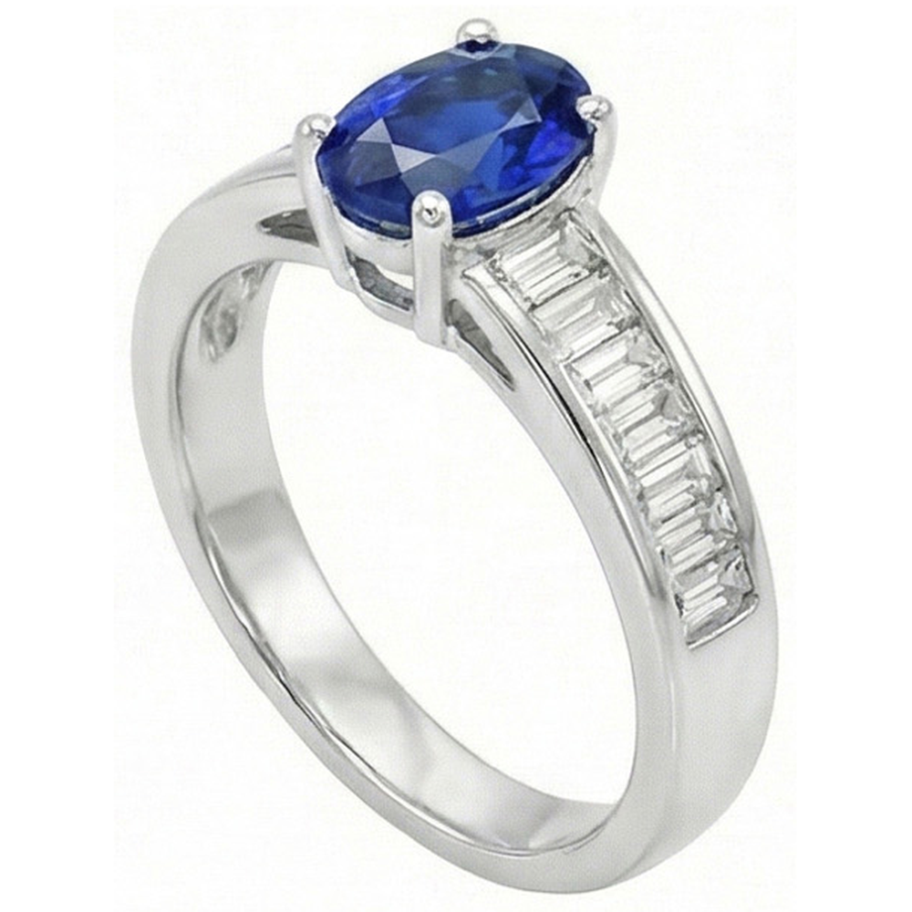 Natural Real ( Not Lab Grown )  8 Carat Sapphire Engagement Ring With Accents