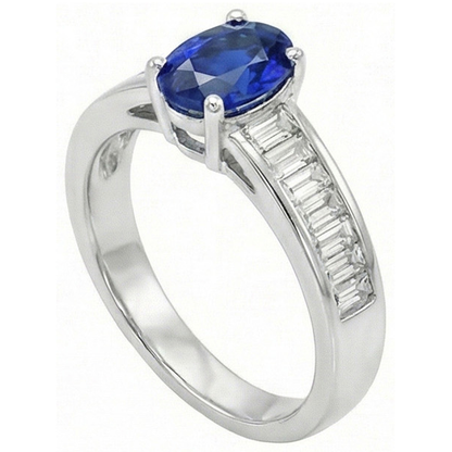 Natural Real ( Not Lab Grown )  8 Carat Sapphire Engagement Ring With Accents