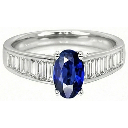 Natural Real ( Not Lab Grown )  8 Carat Sapphire Engagement Ring With Accents