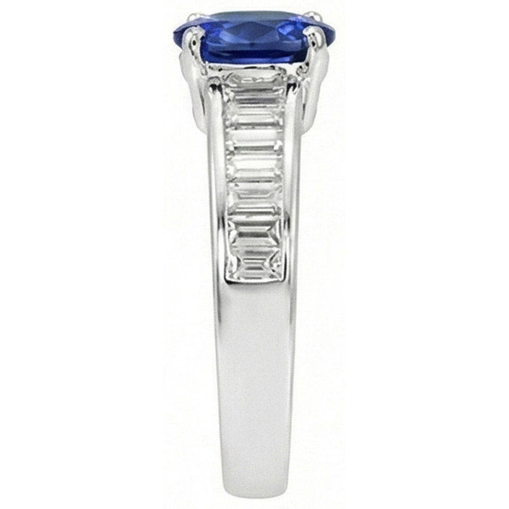 Natural Real ( Not Lab Grown )  8 Carat Sapphire Engagement Ring With Accents