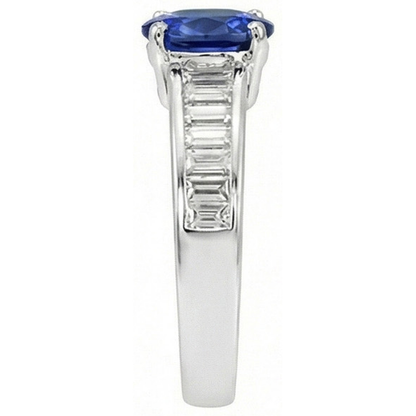Natural Real ( Not Lab Grown )  8 Carat Sapphire Engagement Ring With Accents