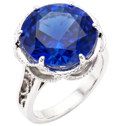 Natural Real ( Not Lab Grown )  8 Carat Sapphire Milgrain Engagement Ring