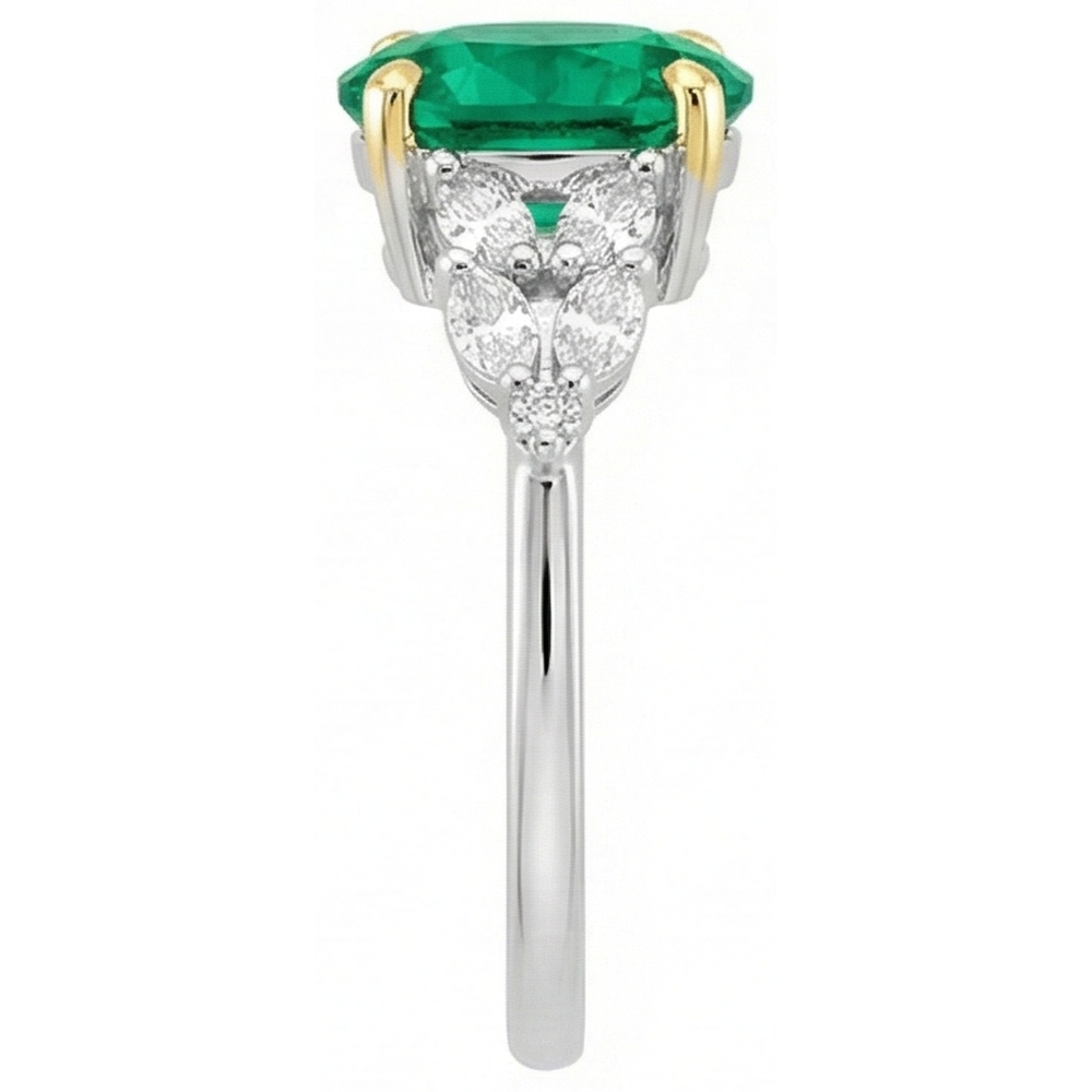 Natural Real ( Not Lab Grown ) AAA Green Emerald GIA Ring Oval Cut Women Diamond Jewelry
