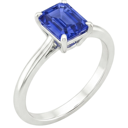 Natural Sapphire Ring 3ct - White Gold 14K