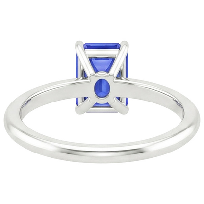 natural emerald sapphire 3ct ring profile view