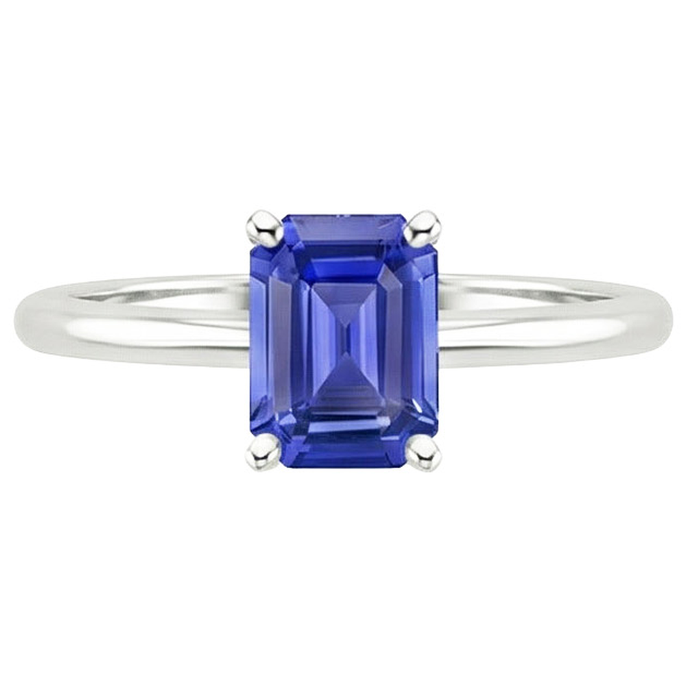natural emerald sapphire 3ct ring top view