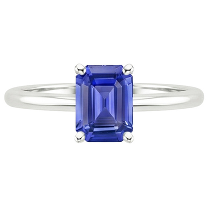 natural emerald sapphire 3ct ring top view