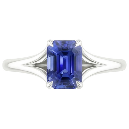 Natural Real ( Not Lab Grown )  Anniversary Solitaire Ring Prong Set Emerald Ceylon Sapphire 3 Carats