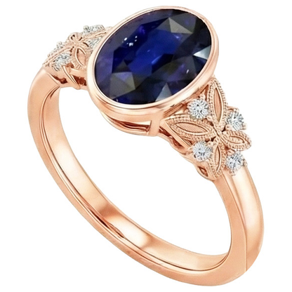 Natural Real ( Not Lab Grown )  Bezel Set 5 Carat Sapphire Ring