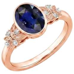 Natural Real ( Not Lab Grown )  Bezel Set 5 Carat Sapphire Ring