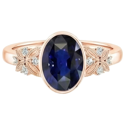 Natural Real ( Not Lab Grown )  Bezel Set 5 Carat Sapphire Ring