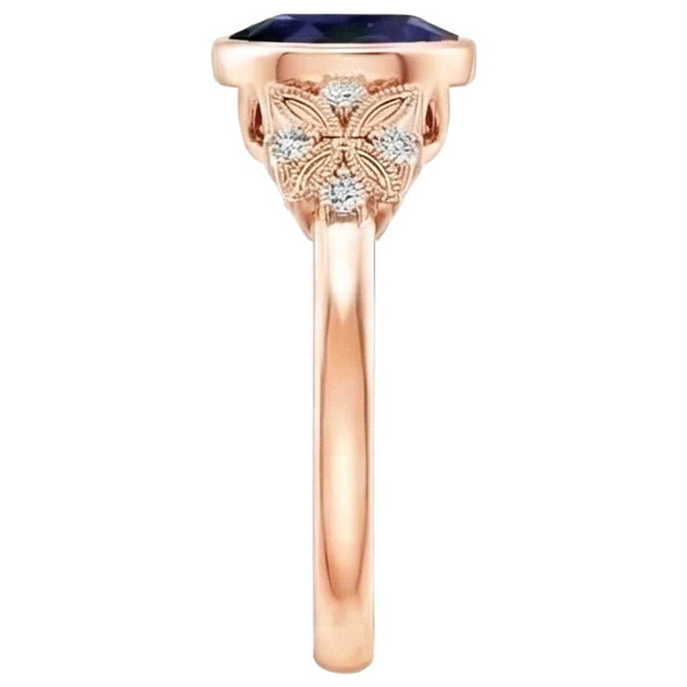 Natural Real ( Not Lab Grown )  Bezel Set 5 Carat Sapphire Ring