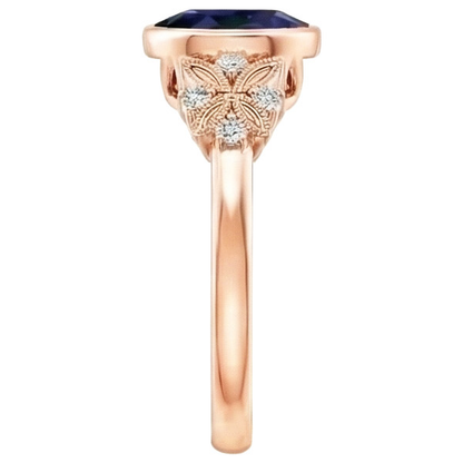 Natural Real ( Not Lab Grown )  Bezel Set 5 Carat Sapphire Ring