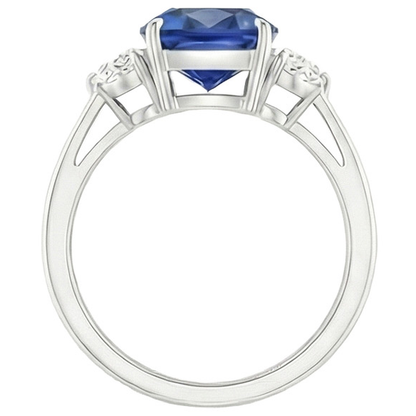 Natural Real ( Not Lab Grown )  Big 6 Carat Cushion Sapphire Ring