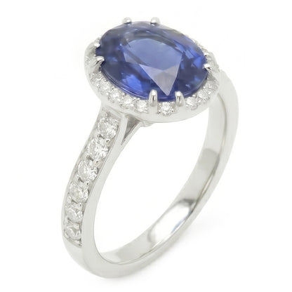 Natural Real ( Not Lab Grown )  Blue Colored Gem Engagement Ring
