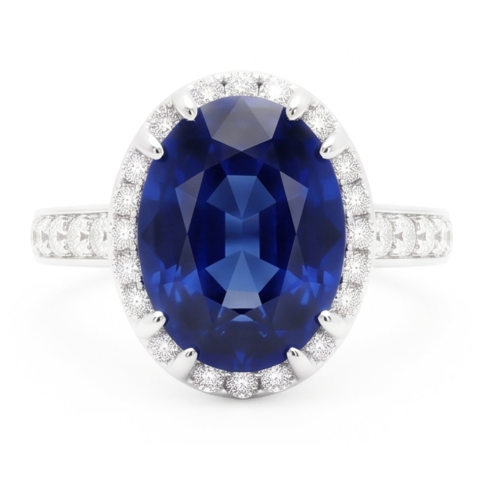Natural Real ( Not Lab Grown )  Blue Colored Gem Engagement Ring