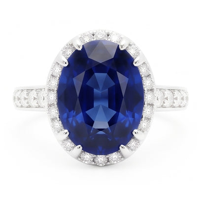 Natural Real ( Not Lab Grown )  Blue Colored Gem Engagement Ring