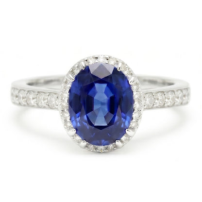 Natural Real ( Not Lab Grown )  Blue Colored Gem Engagement Ring