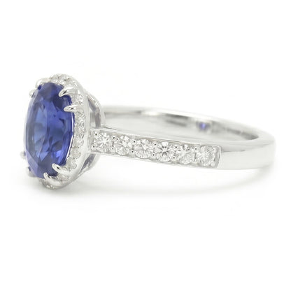 Natural Real ( Not Lab Grown )  Blue Colored Gem Engagement Ring