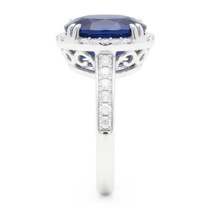 Natural Real ( Not Lab Grown )  Blue Colored Gem Engagement Ring