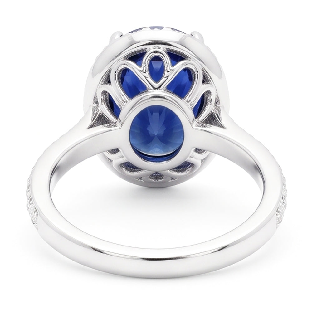 Natural Real ( Not Lab Grown )  Blue Colored Gem Engagement Ring