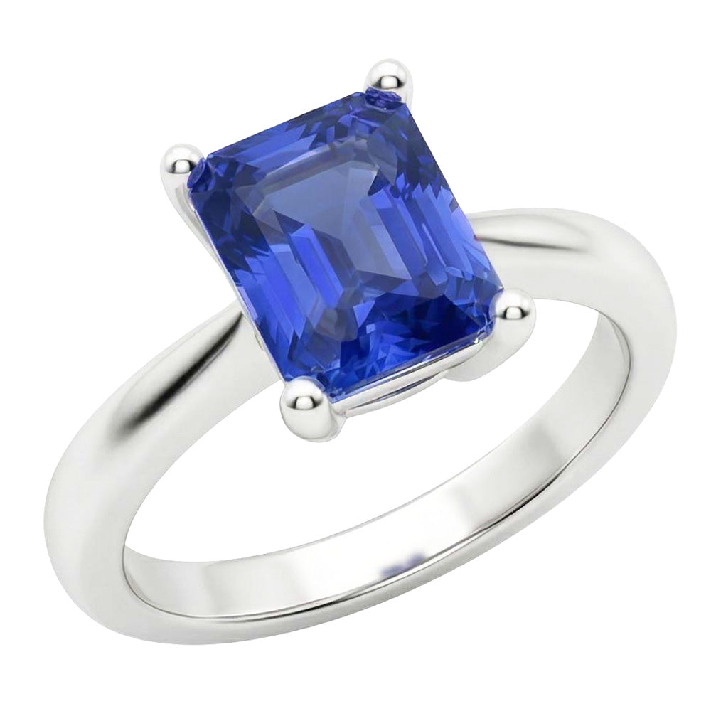 Natural Real ( Not Lab Grown )  Blue Sapphire 2 Carat Solitaire Ring