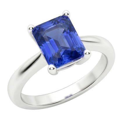 Natural Real ( Not Lab Grown )  Blue Sapphire 2 Carat Solitaire Ring