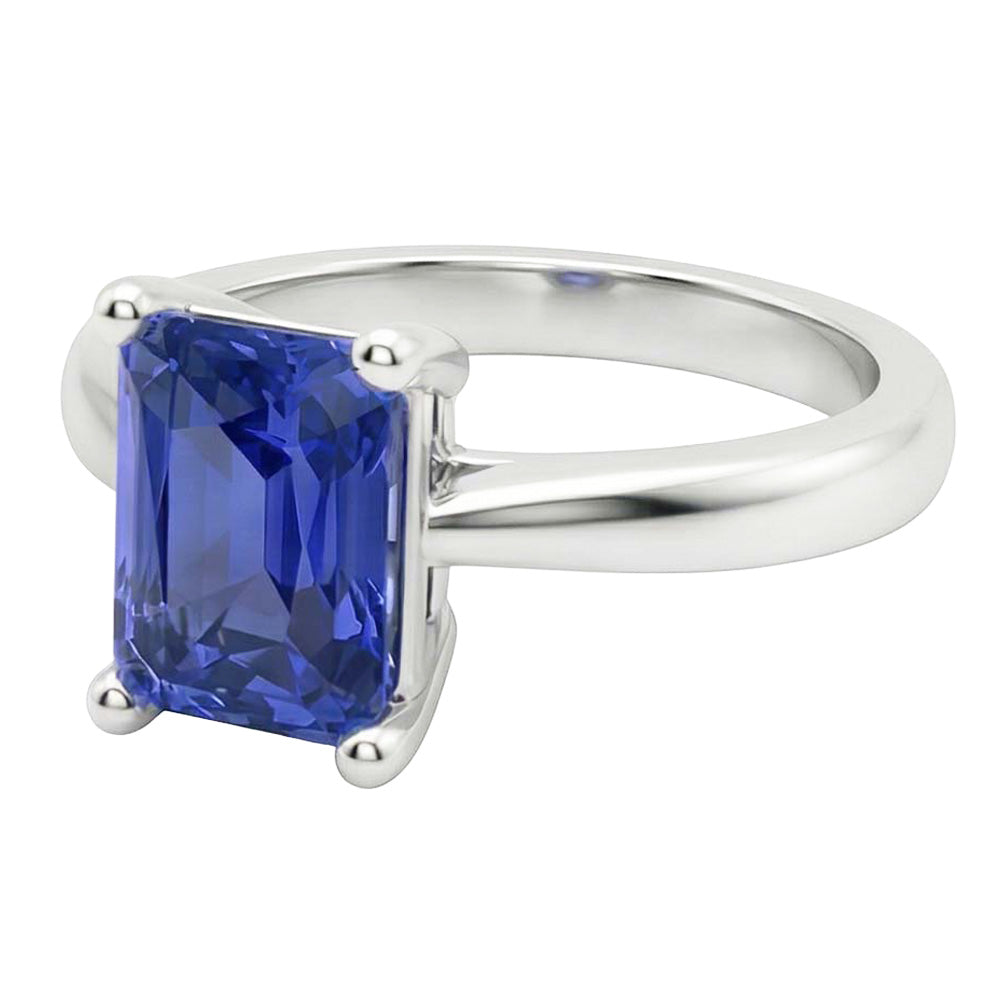 Natural Real ( Not Lab Grown )  Blue Sapphire 2 Carat Solitaire Ring