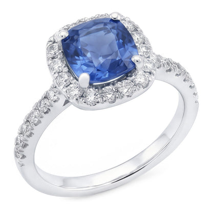 Natural Real ( Not Lab Grown )  Blue Sapphire Engagement Ring