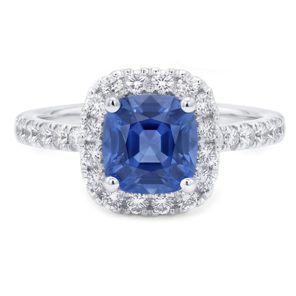 Natural Real ( Not Lab Grown )  Blue Sapphire Engagement Ring