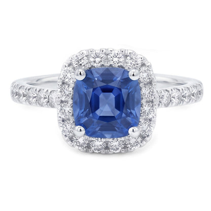 Natural Real ( Not Lab Grown )  Blue Sapphire Engagement Ring