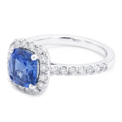 Natural Real ( Not Lab Grown )  Blue Sapphire Engagement Ring