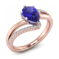Natural Real ( Not Lab Grown )  Blue Sapphire Gemstone Jewelry Engagement Ring Two Tone 4.50 Carats