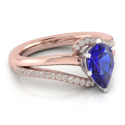 Natural Real ( Not Lab Grown )  Blue Sapphire Gemstone Jewelry Engagement Ring Two Tone 4.50 Carats