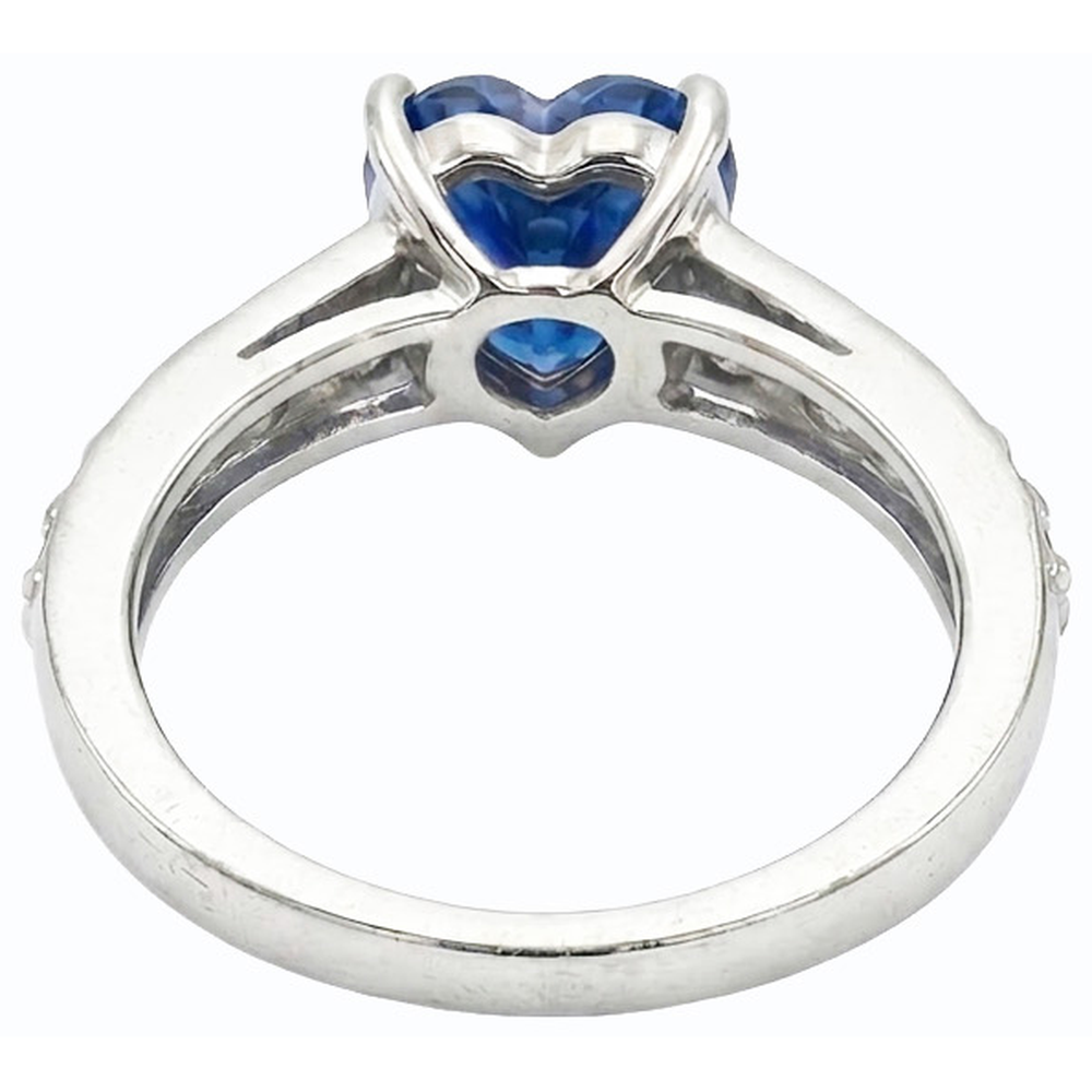 Natural Real ( Not Lab Grown )  Blue Sapphire Gemstone Ring Heart Cut  3.50 Carats Prong Set Jewelry