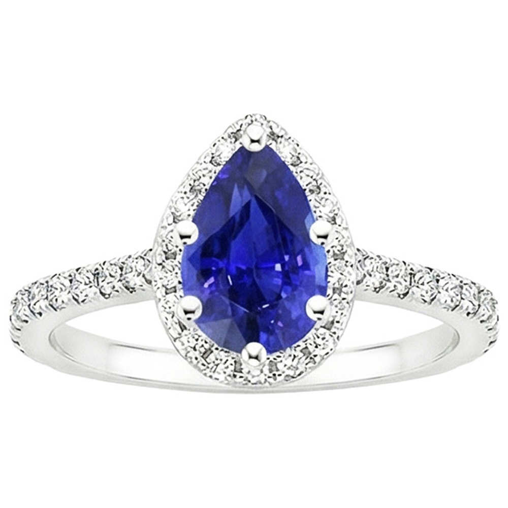 natural round sapphire 5.50ct ring top view