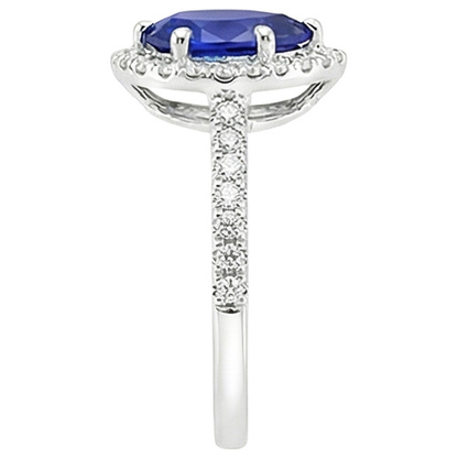 natural round sapphire 5.50ct ring profile view