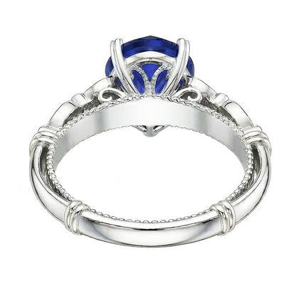 Natural Real ( Not Lab Grown )  Blue Sapphire Heart Gemstone Ring 2.50 Carats Antique Style Jewelry
