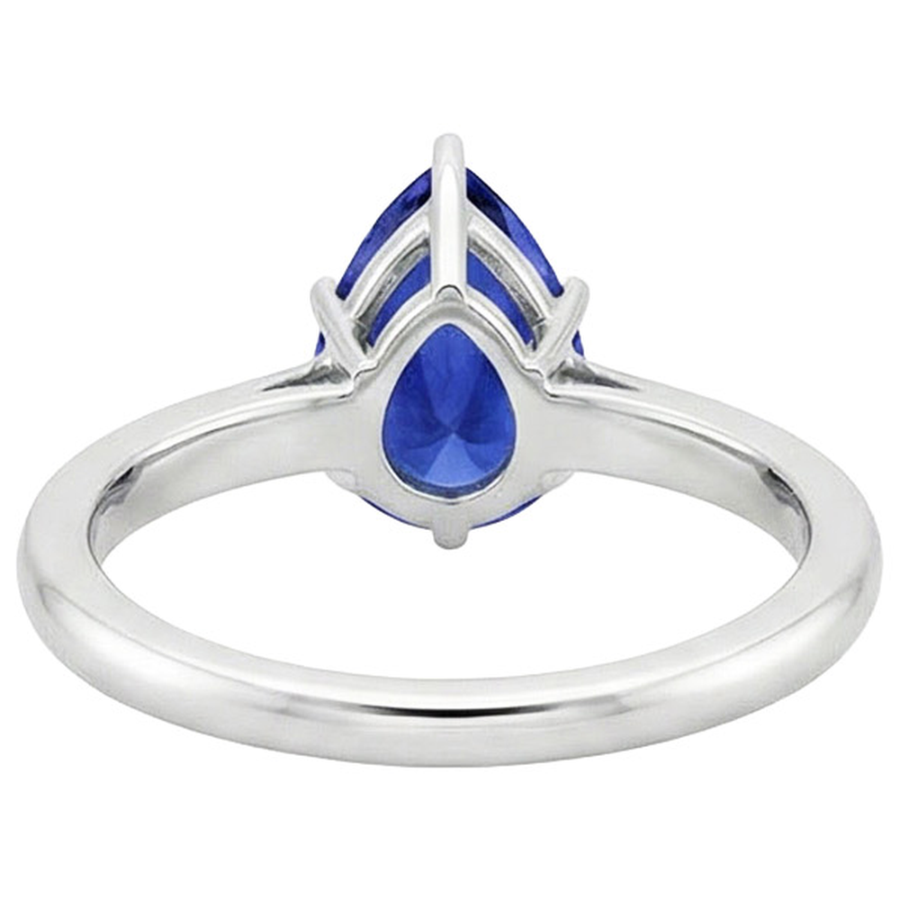 Natural Real ( Not Lab Grown )  Blue Sapphire Solitaire Ring 4 Carats Gemstone White Gold 14K