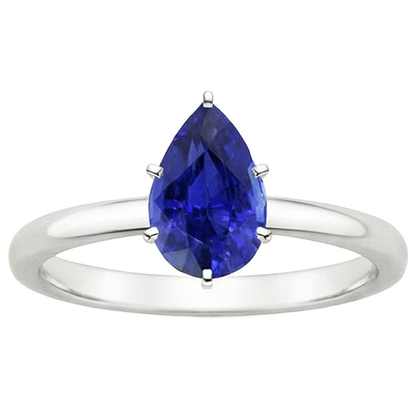 Natural Real ( Not Lab Grown )  Blue Sapphire Solitaire Ring 4 Carats Gemstone White Gold 14K
