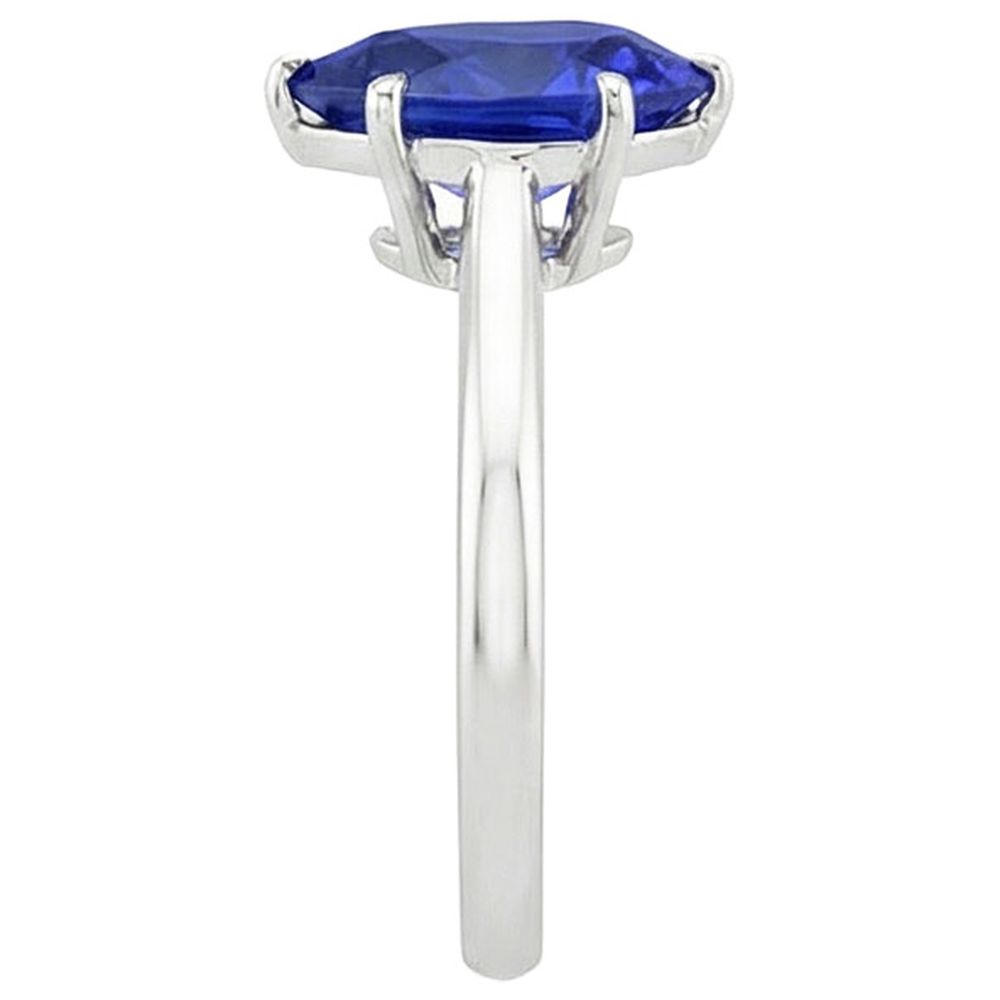 Natural Real ( Not Lab Grown )  Blue Sapphire Solitaire Ring 4 Carats Gemstone White Gold 14K
