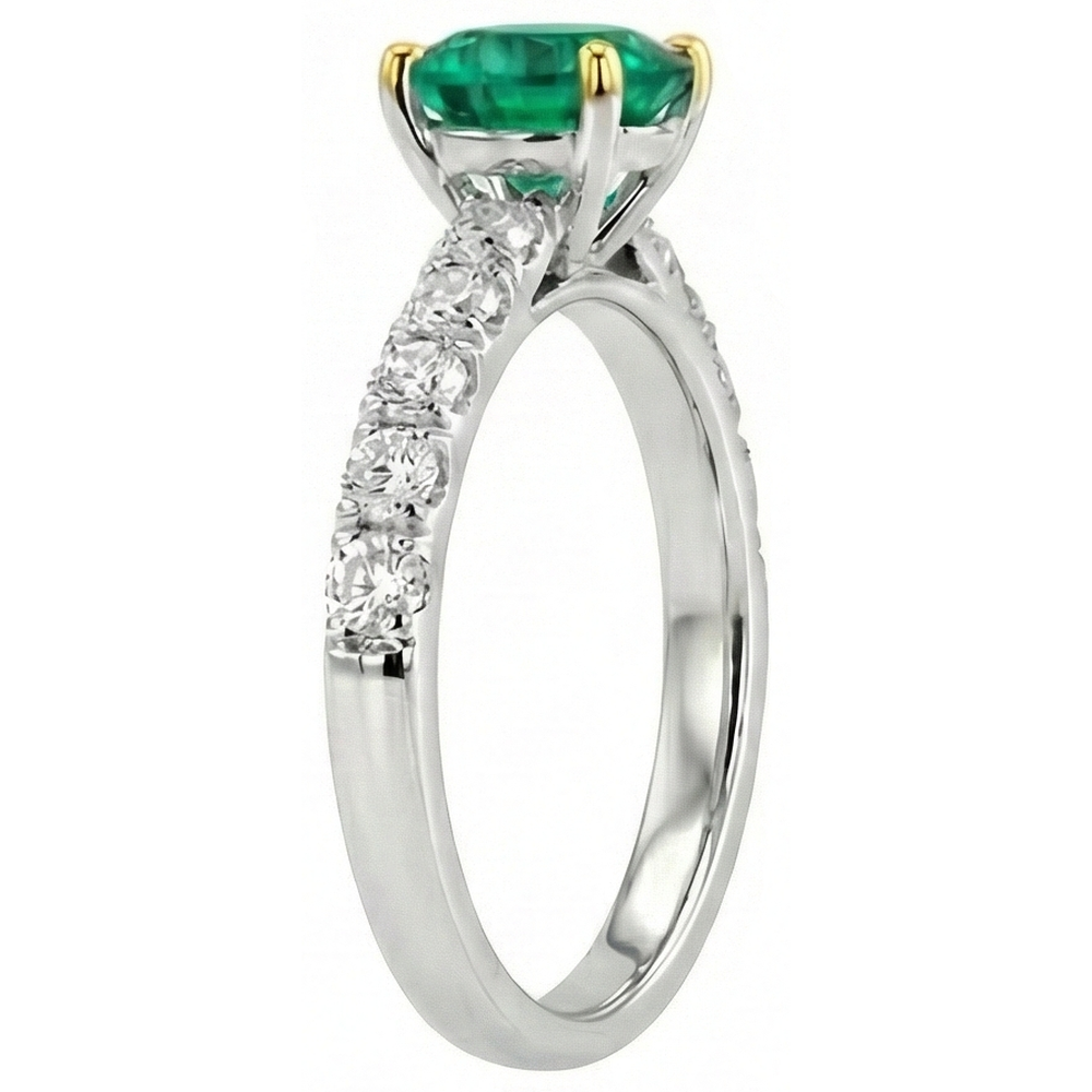 Natural Real ( Not Lab Grown ) Casual Gemstone Ring Womens Green Emerald GIA Diamond Jewelry