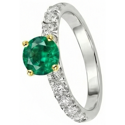 Natural Real ( Not Lab Grown ) Casual Gemstone Ring Womens Green Emerald GIA Diamond Jewelry