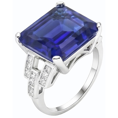 Natural Real ( Not Lab Grown )  Ceylon Sapphire Gemstone Ring Emerald Jewelry Split Shank 4 Carats
