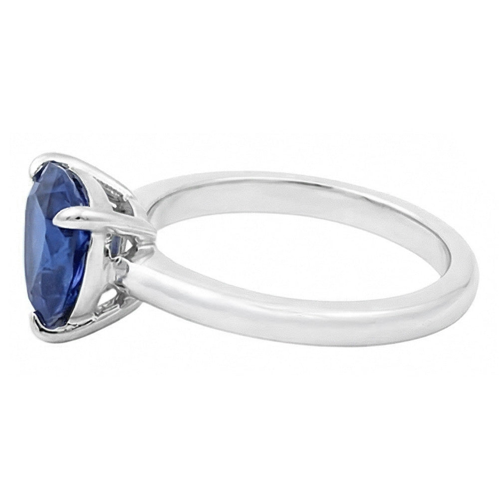 Natural Real ( Not Lab Grown )  Ceylon Sapphire Solitaire Trillion Shaped Ring 1 Carat Jewelry Gold