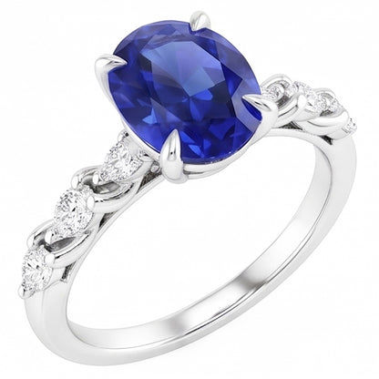 Natural Real ( Not Lab Grown )  Cornflower Sapphire Anniversary Ring