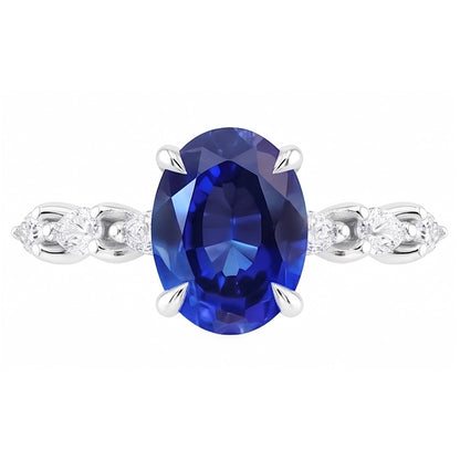 Natural Real ( Not Lab Grown )  Cornflower Sapphire Anniversary Ring